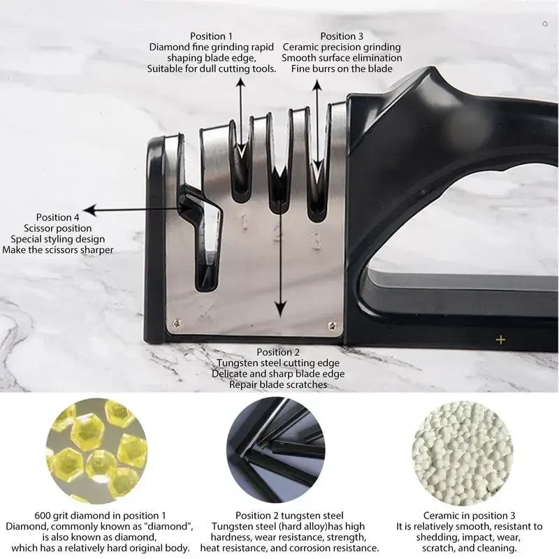 GTL Supply™ Kitchen 4 Segment Knife Sharpener Multifunctional